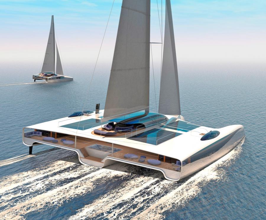 This 130 Foot Wide Trimaran Is Designed To Be World s First Zero 