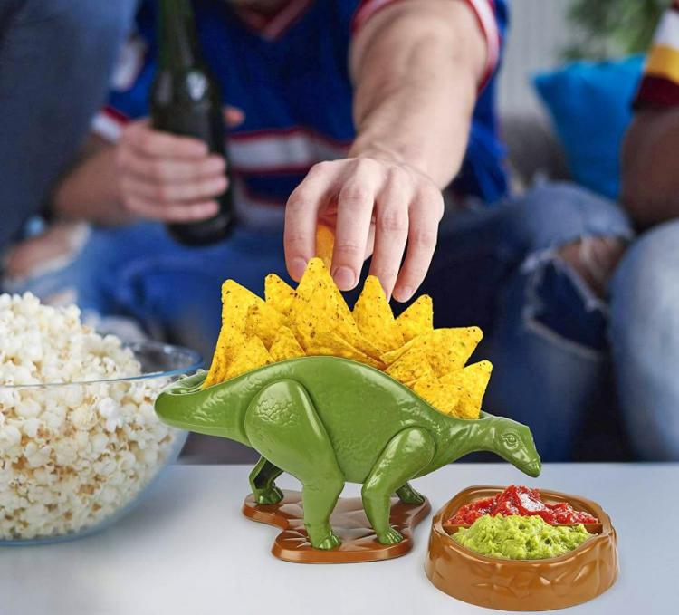 NACHOsaurus Dinosaur Chip Holder And Jurassic Salsa Bowl