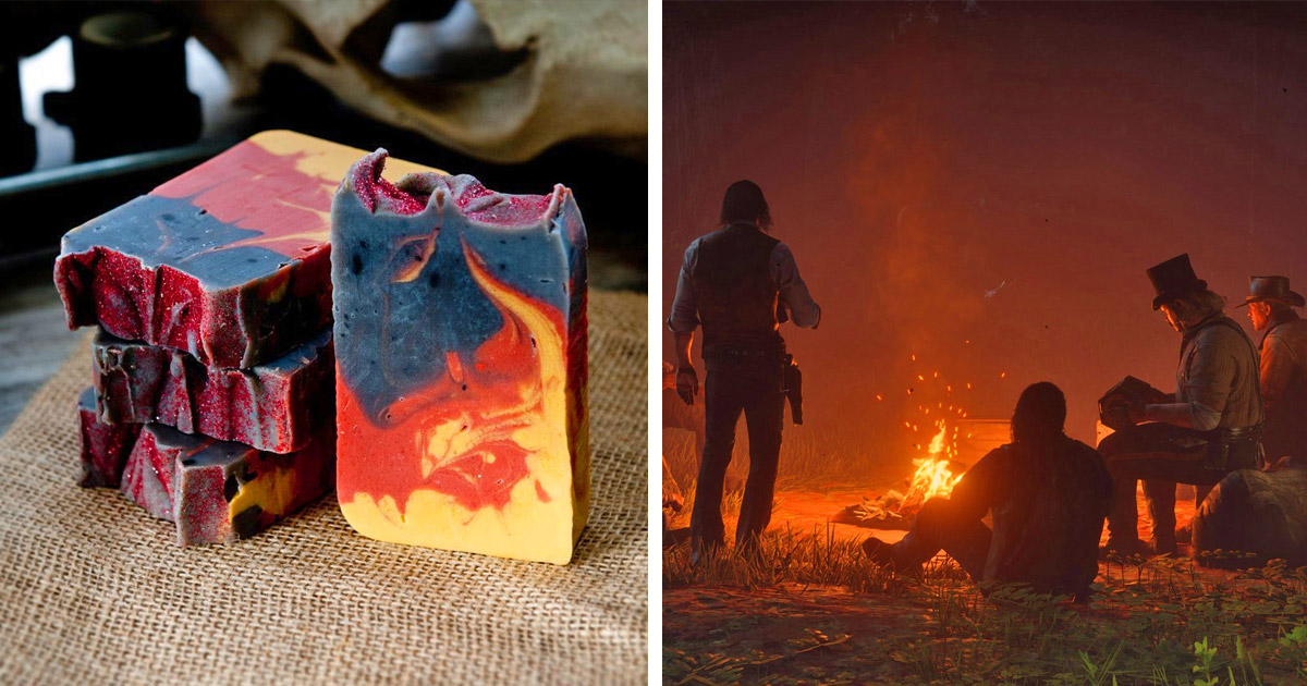 Bar soap that smells like whiskey and campfires - Weird gifts for dad