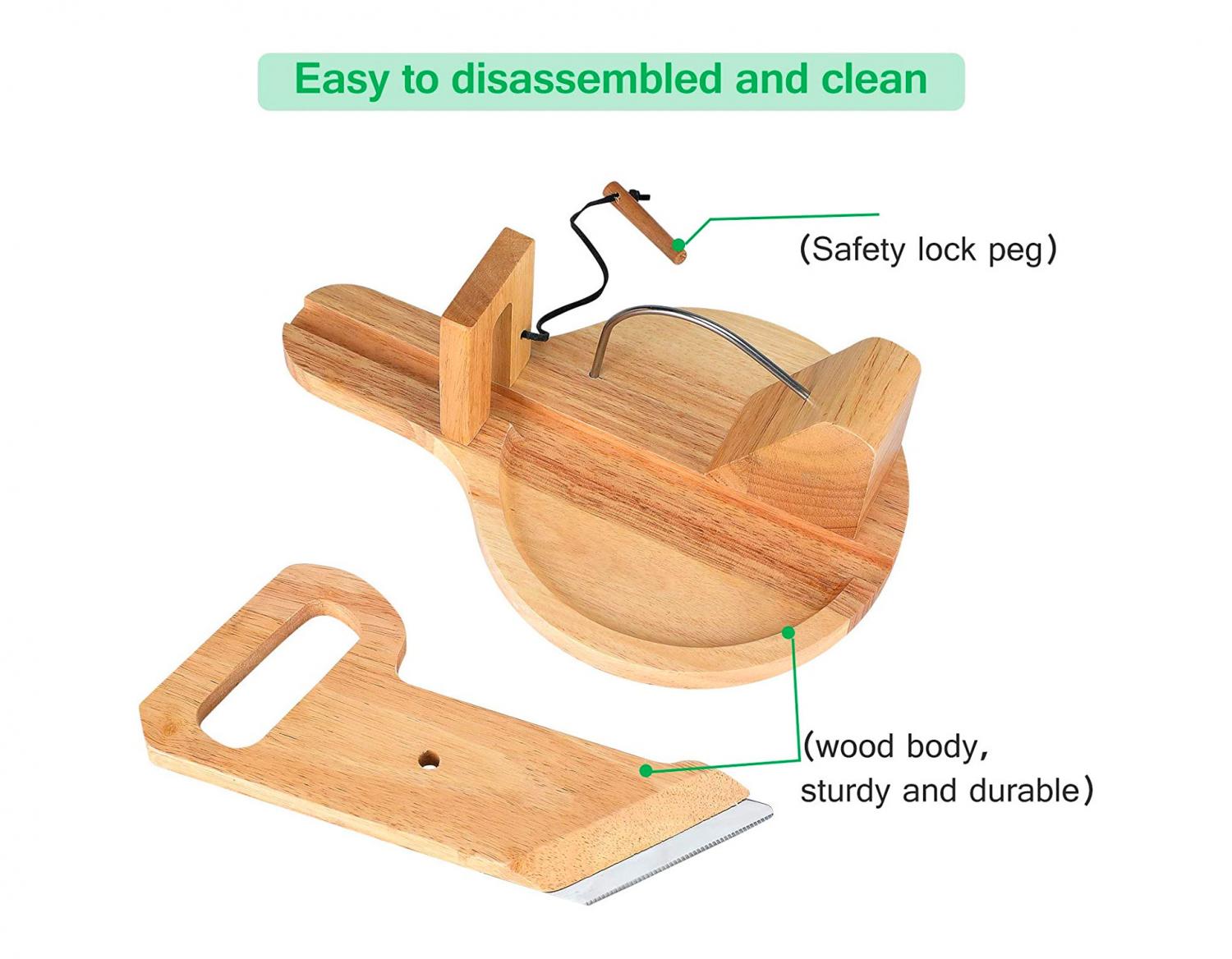 Wooden salami slicer