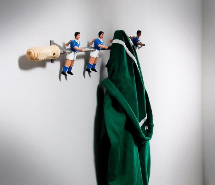 This Foosball Pole Towel Rack