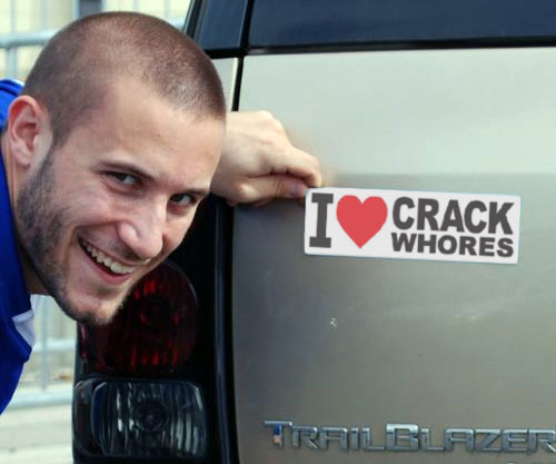 I Love Crack Whores Prank Bumper Magnet