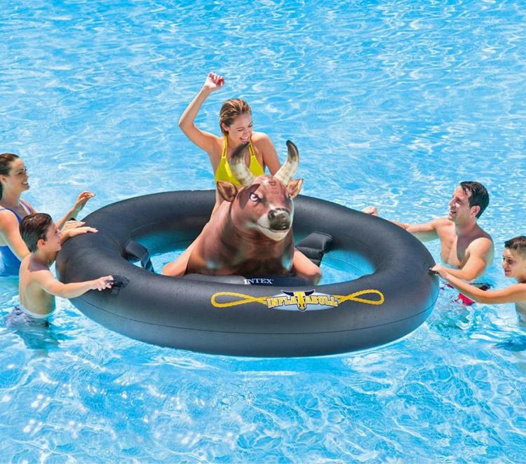 Inflat-A-Bull: An Inflatable Bull Riding Pool Toy