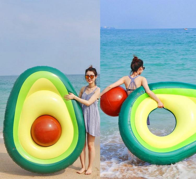 Avocado Pool Float with Removable Pit
