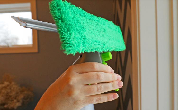 3-in-1 Window Cleaner Spray Bottle Wiper Squeegee Microfibre Pad Glass Cleaning for Glass Doors Windows Tables 