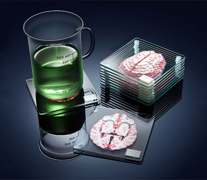 These Brain Coasters Form a Full 3D Brain When Stacked