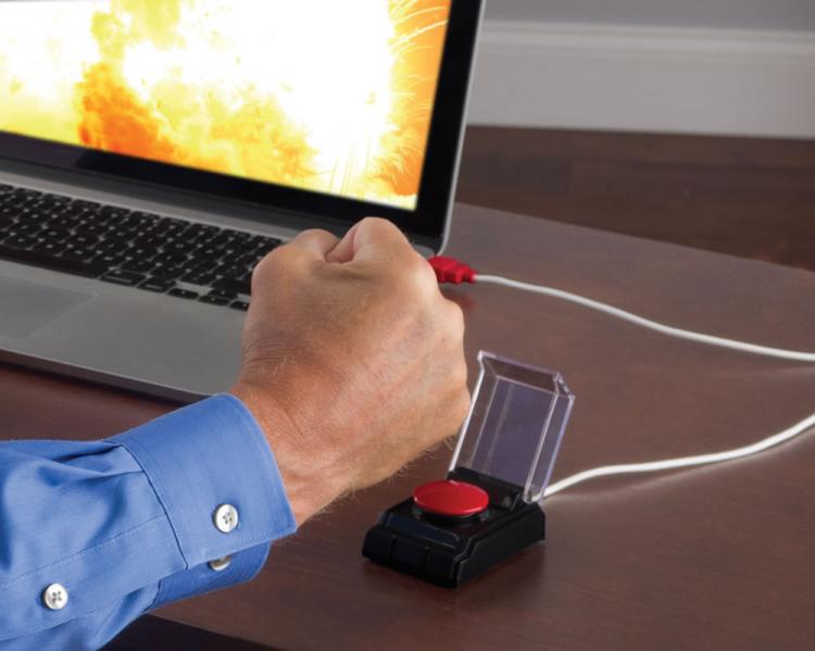 This Big Red Button Attaches To Your Computer To Release Stress at Work
