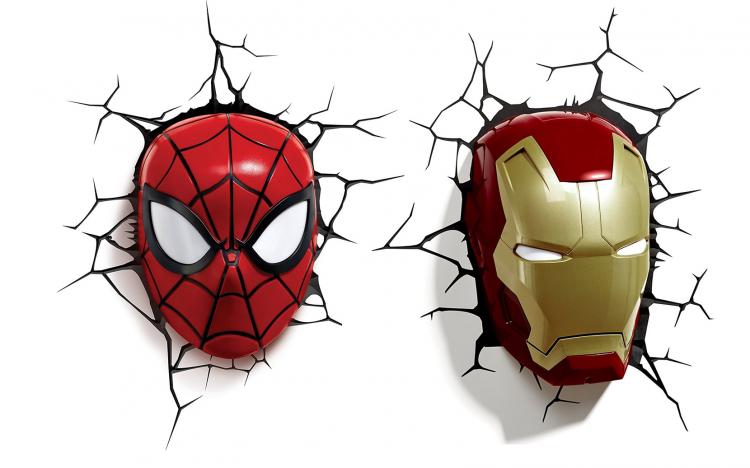 3D Spiderman Face Night-Light - 3D Iron Man Face Night-Light