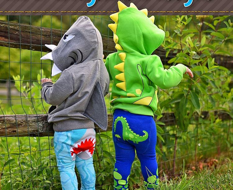 3D Dinosaur Kids Hoodie With Spikes - Kids spiked dinosaur hoodie