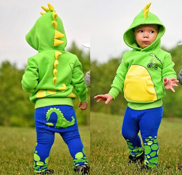 3D Dinosaur Kids Hoodie With Spikes - Kids spiked dinosaur hoodie