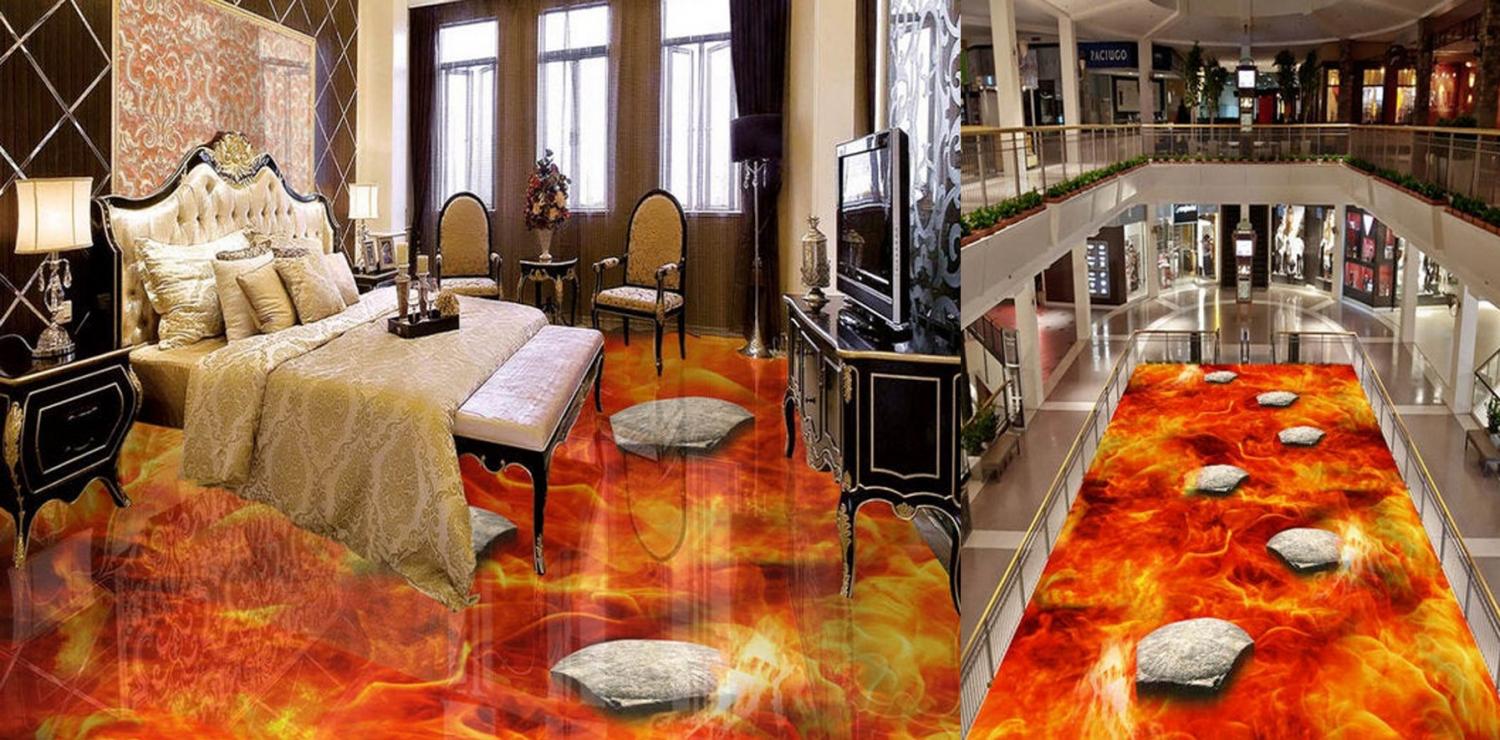 3D Epoxy Floors That Will Turn Your Room Into a Beach - illusion 3d flooring