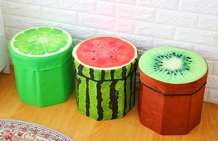 3D Fruit Storage Organizer and Ottoman - 3D Fruit Ottoman and toy box
