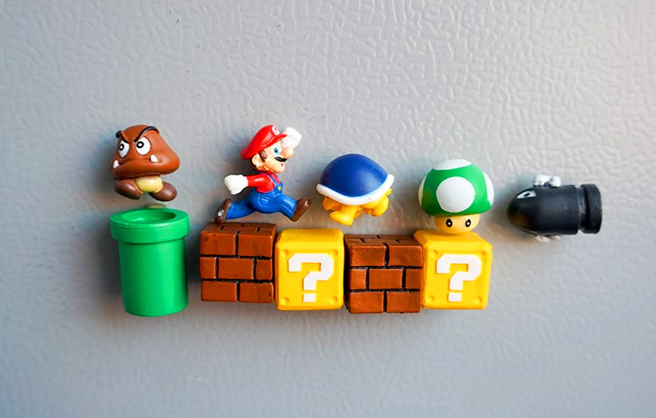 3D Mario Fridge Magnets Let You Build Your Own Mario Level - Geeky Super Mario Brick Magnets