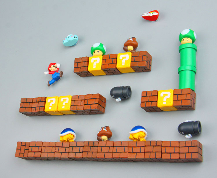 3D Mario Fridge Magnets Let You Build Your Own Mario Level - Geeky Super Mario Brick Magnets