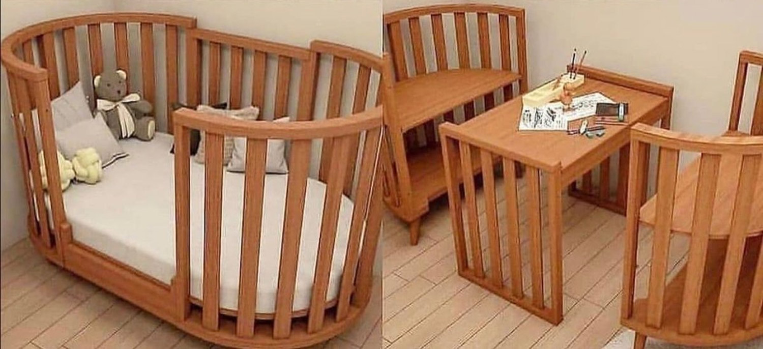 4-in-1 Convertible Crib - Crib converts to bassinet and toddler bed