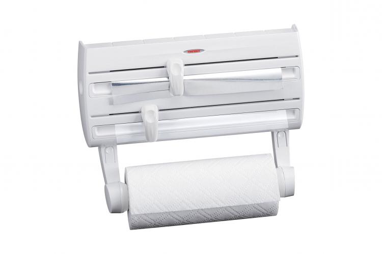 4-in-1 Roll Holder For Plastic Wrap, Tinfoil, and Paper Towels - Leifheit 25771 Kitchen roll holder