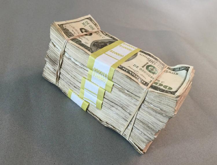 Prop Movie Money - $10,000 Stack with Filler