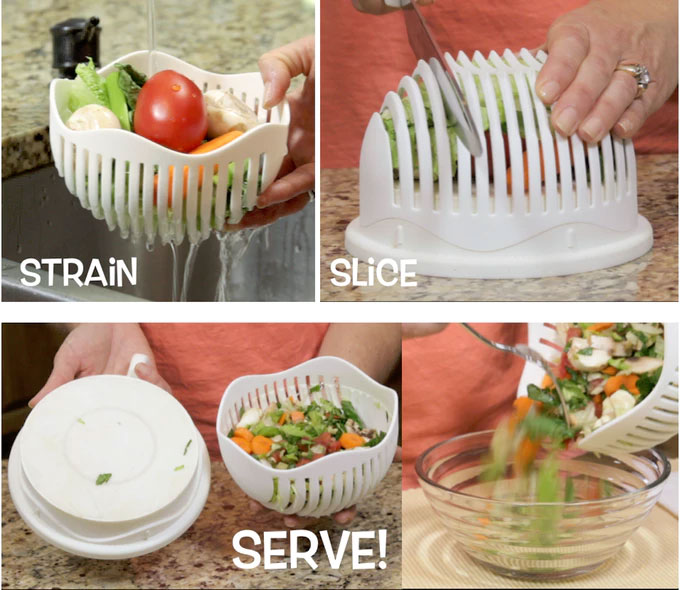 3-in-1 Salad Chopper Lets You Rinse, Chop, and Serve Salads in 60 Seconds