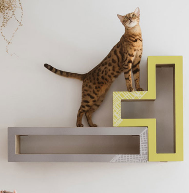 Katris Modular Cat Shelves - Tetris Shaped Cat Blocks - Tetris Cat Toy
