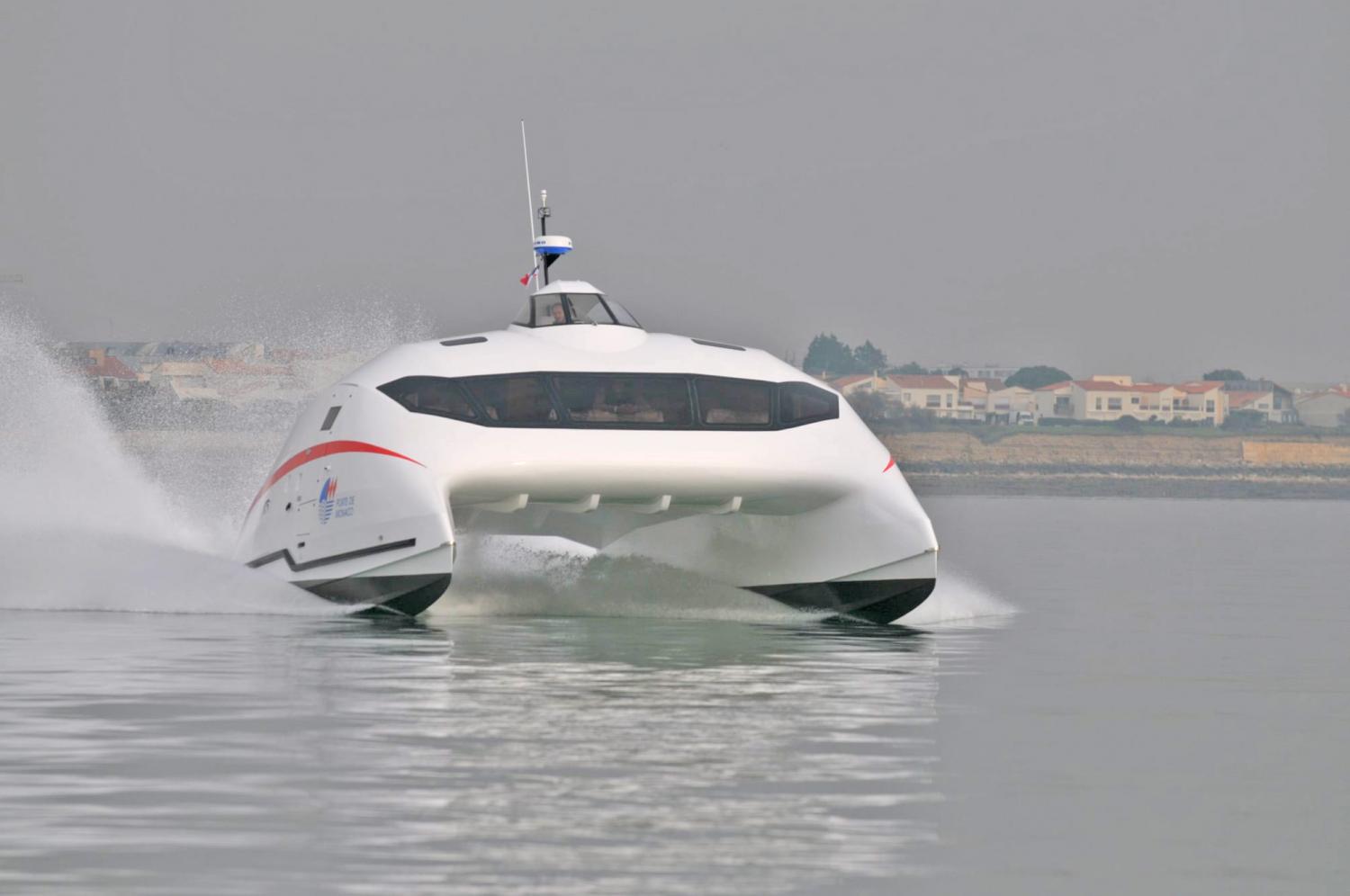 Advanced Aerodynamic Vessels A2V Super-fast Catamaran yacht vessel - Evil villain boat