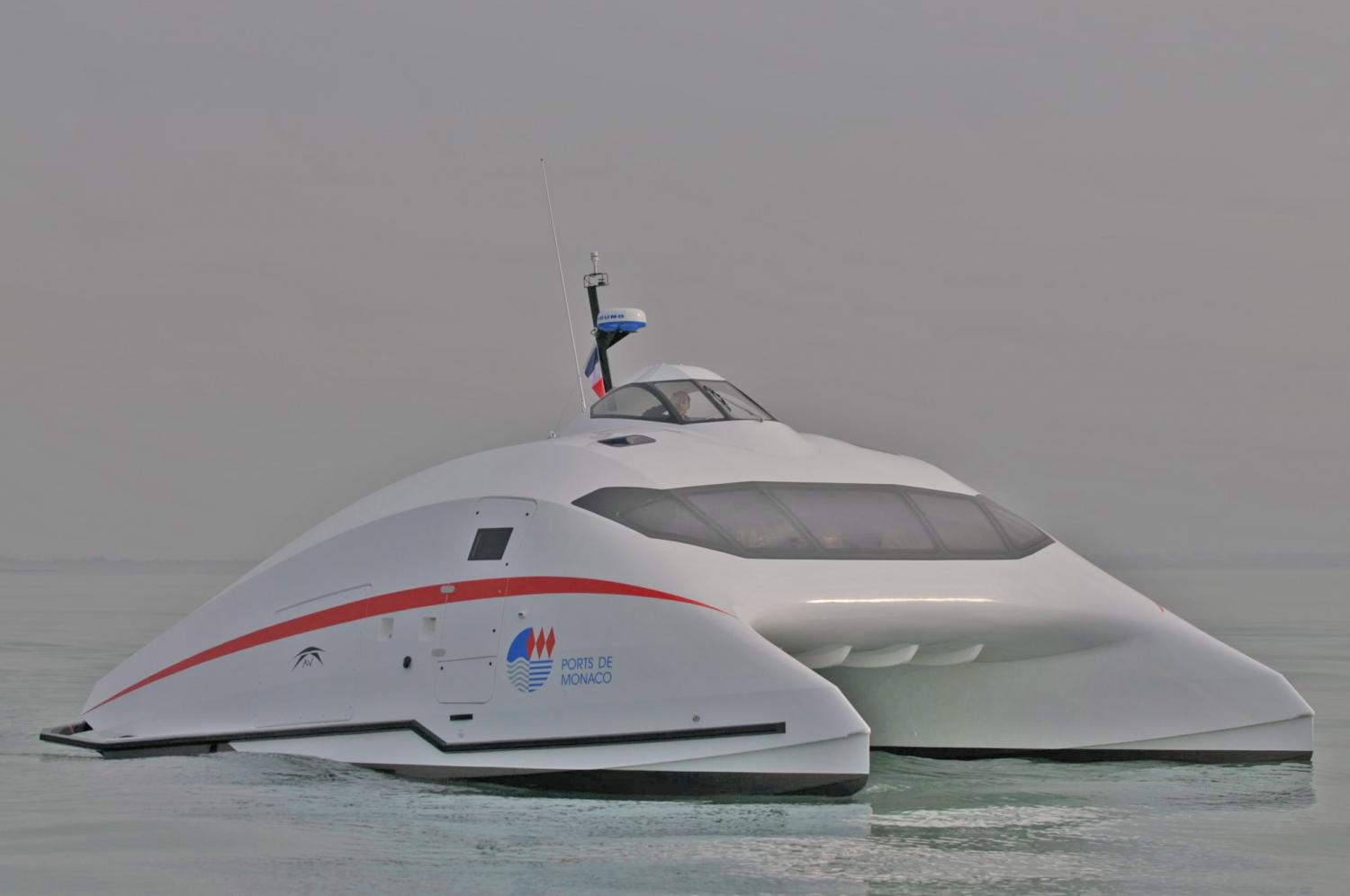 Advanced Aerodynamic Vessels A2V Super-fast Catamaran yacht vessel - Evil villain boat
