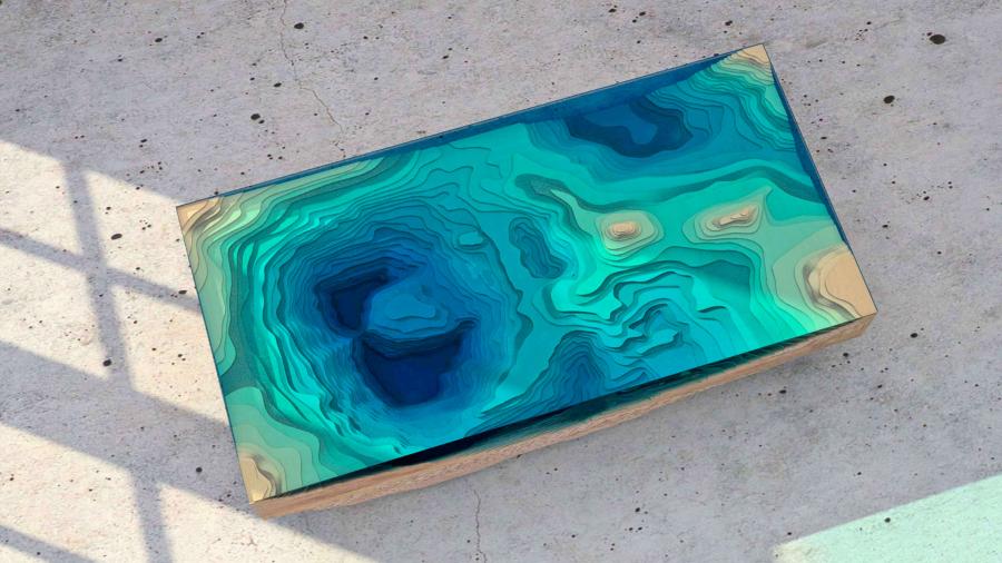 Abyss Table Designer Topographical Sea Floor Coffee Table