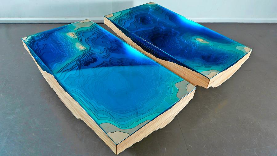 Abyss Table Designer Topographical Sea Floor Coffee Table