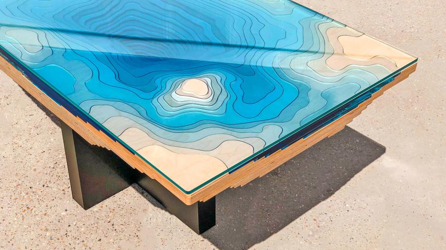 Abyss Table Designer Topographical Sea Floor Coffee Table