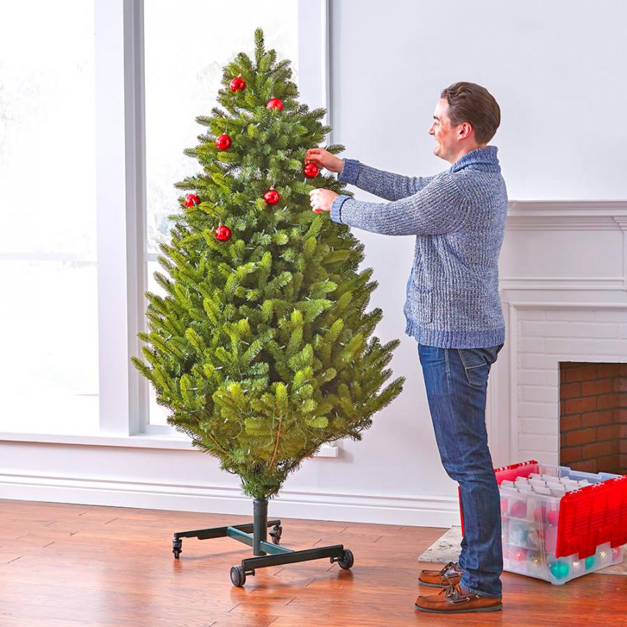 MERAX Pre-Lit Christmas Tree 6ft Artificial Hinged Xmas Tree With Foldable Stand