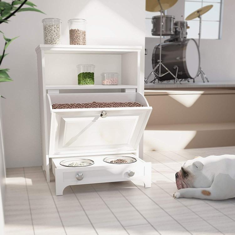 Dog feeder station - All-in-1 Dog Feeding Station with giant food drawer