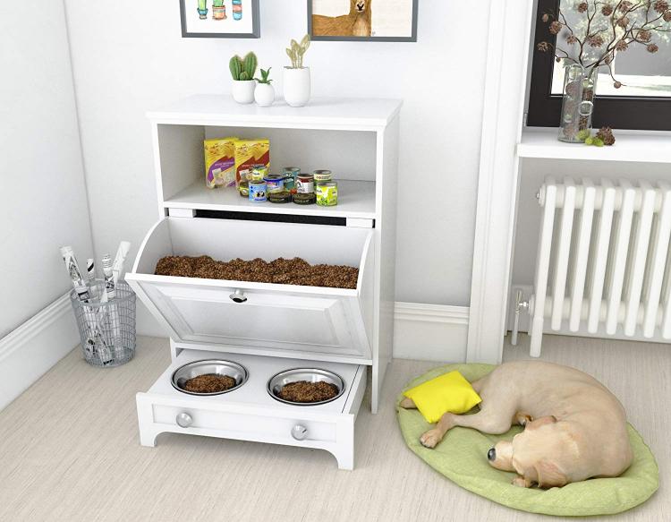 Dog feeder station - All-in-1 Dog Feeding Station with giant food drawer