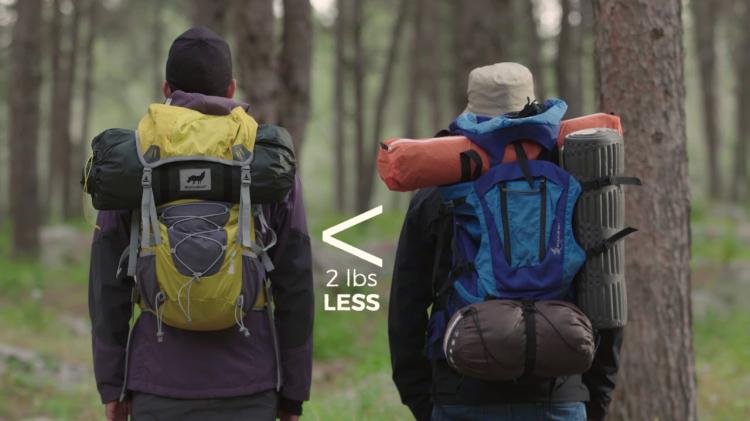 hiking backpack with tent and sleeping bag