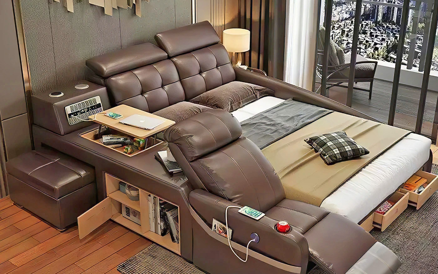 All-In-One Smart Bed Has An Integrated Recliner and Air Filtration System