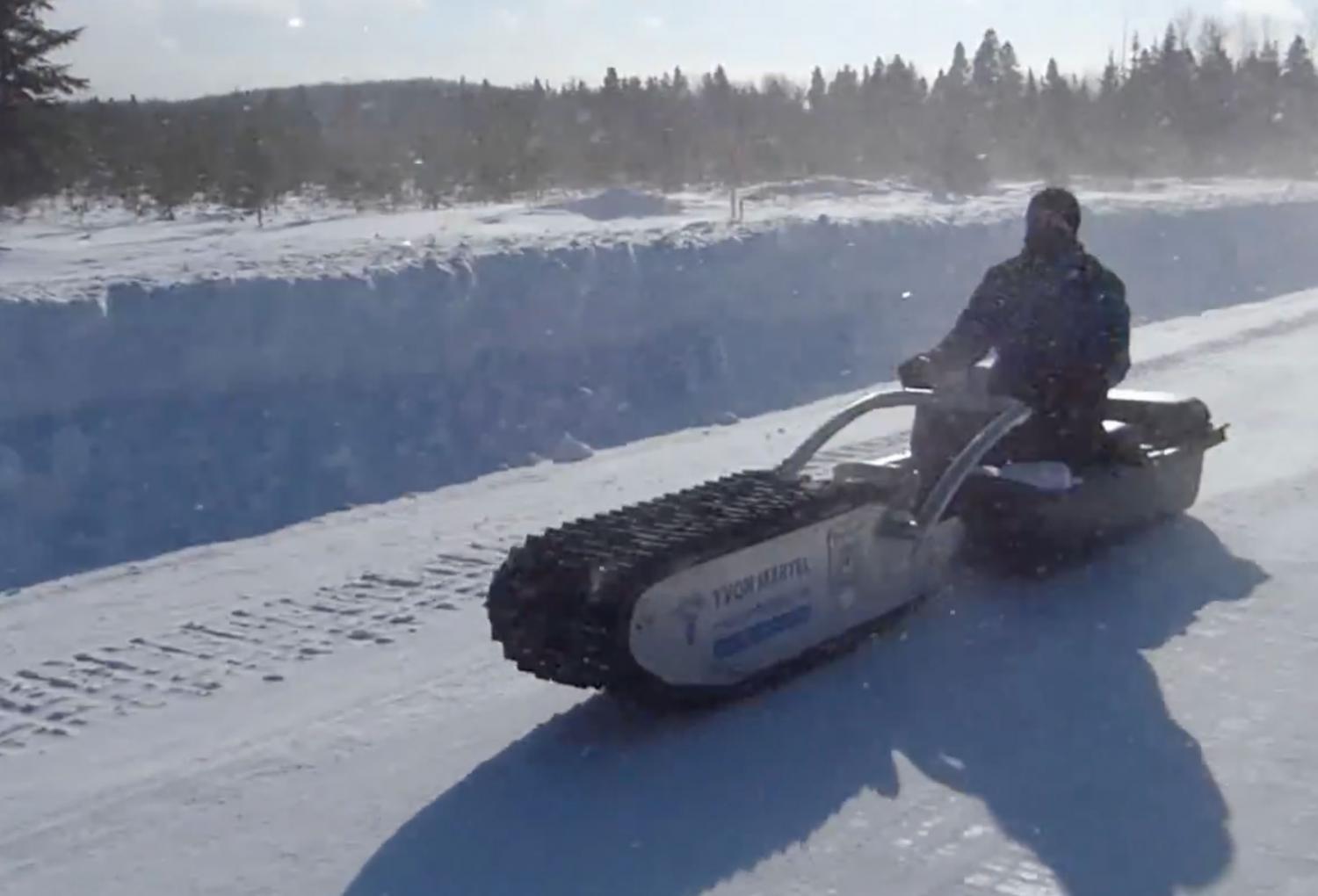 This All-Terrain Electric Track Sled Can Transport, Plow, Move ...