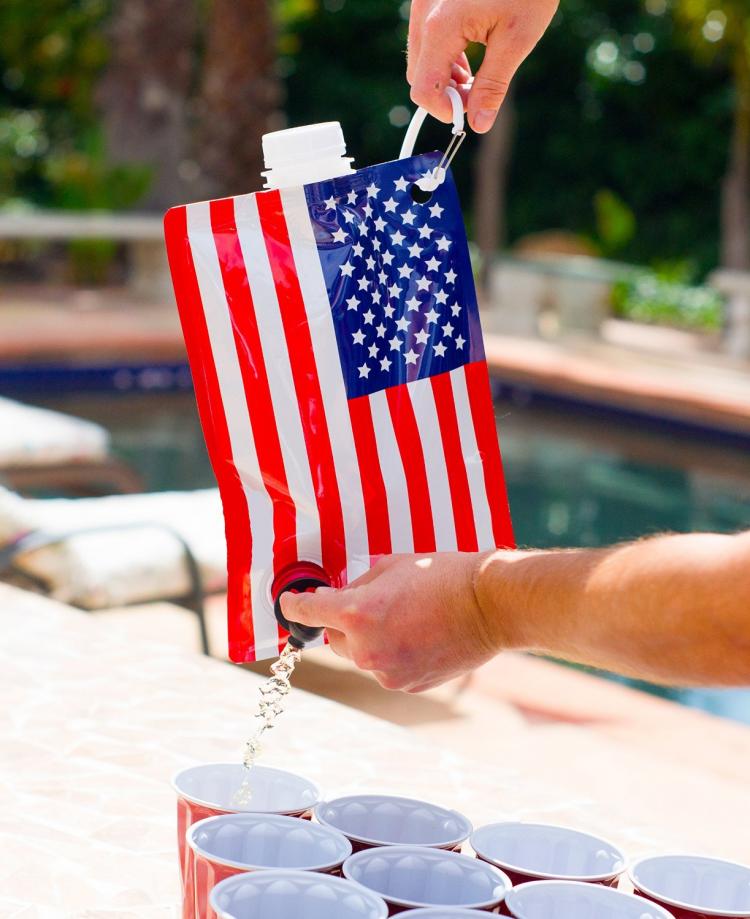 American Flag Liquor Bag - American Flag wine bag flask