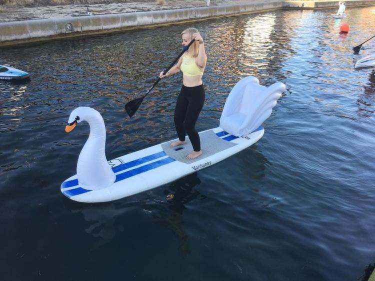 Stand-up Paddle-Board Floats Turn Your Board Into a swan - swan floats for SUP