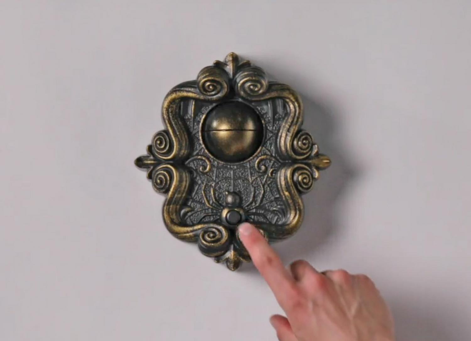 Whimsical Animal Face Brass Doorbell Button