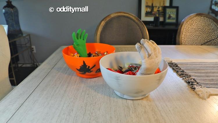 Moving Monster Hand Candy Bowls - Animated witch hand Halloween candy bowls - Mummy hand candy bowl