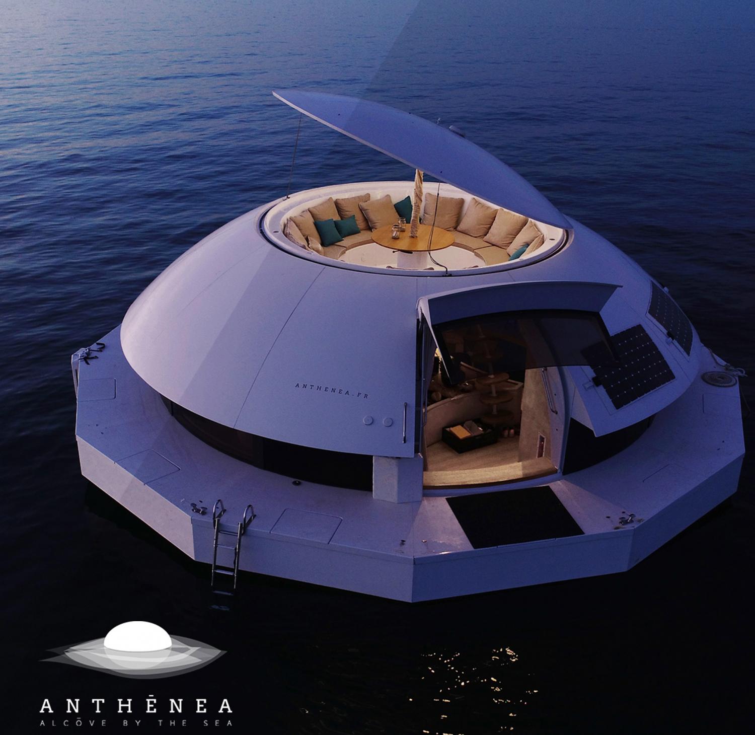 Floating 1. Anthenea плавучий дом. Anthenea - эко-отель во Франции. Плавучий дом UFO 2.0. Плавучий отель Eco-Floating Hotel.