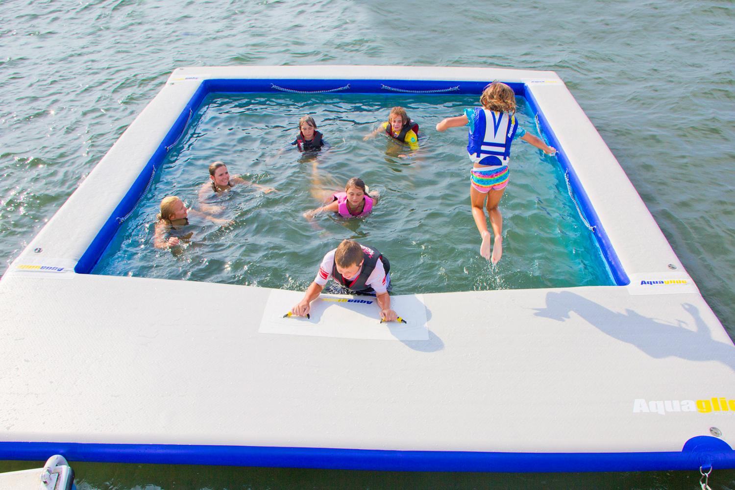 Aguaglide Ocean Pool - Inflatable sea pool gives closed mesh swimming pool in lake or ocean