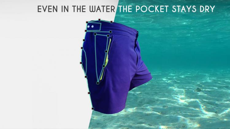 Swimming shorts hotsell with waterproof pockets