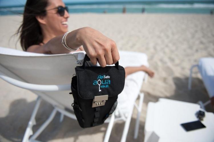AquaVault Safe For The Beach - Secure Your Valuables At The Beach - Locks To Beach Chair