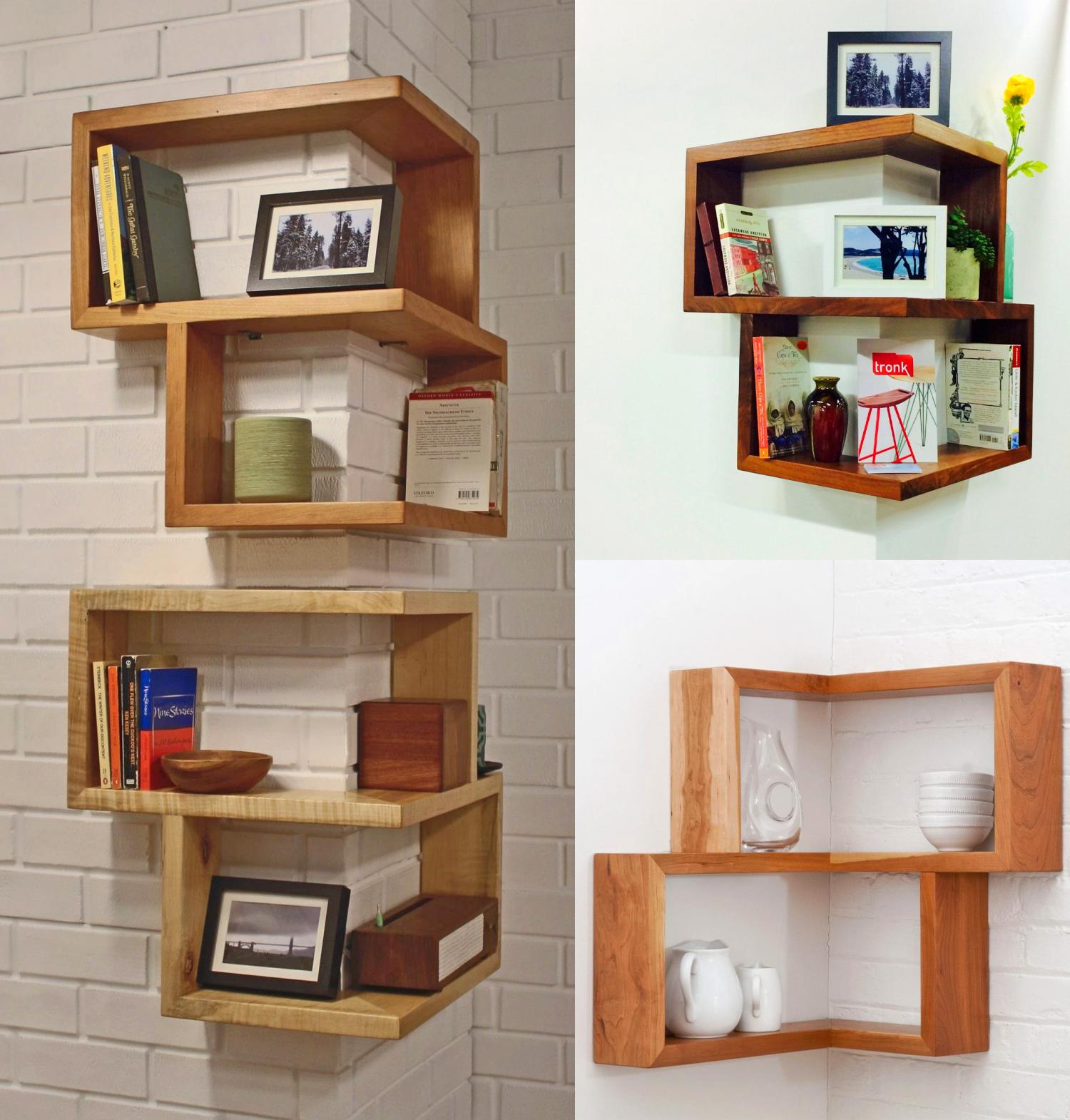 Around the corner shelves design ideas - Wrap-around corner shelving and bookcases