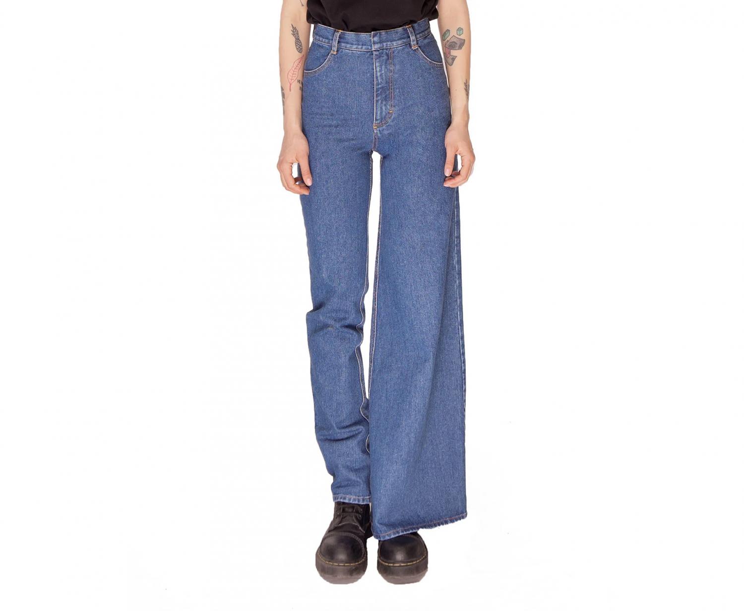 Ksenia Schnaider Asymmetrical Skinny and Wide Leg Jeans - Double-style jeans