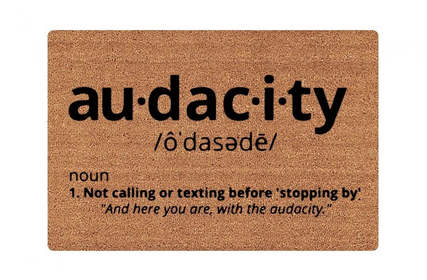 Funny audacity definition doormat