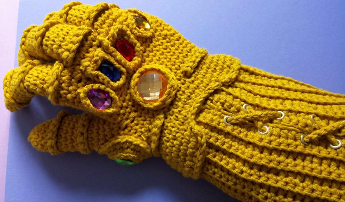 Avengers Thanos Infinity Gauntlet Knit Glove - DIY knitting Infinity Gauntlet Cosplay Knit Glove