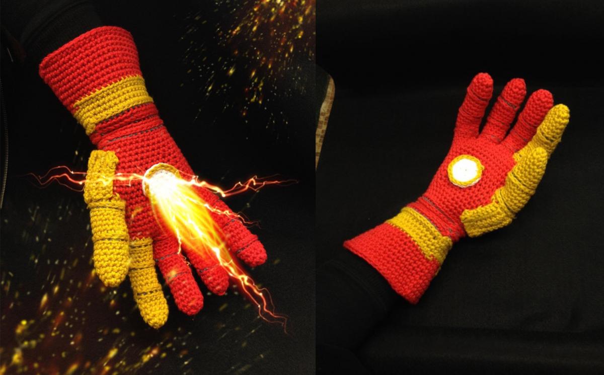 Marvel Iron Man Knit Glove - DIY knitting Iron Man Cosplay Knit Glove
