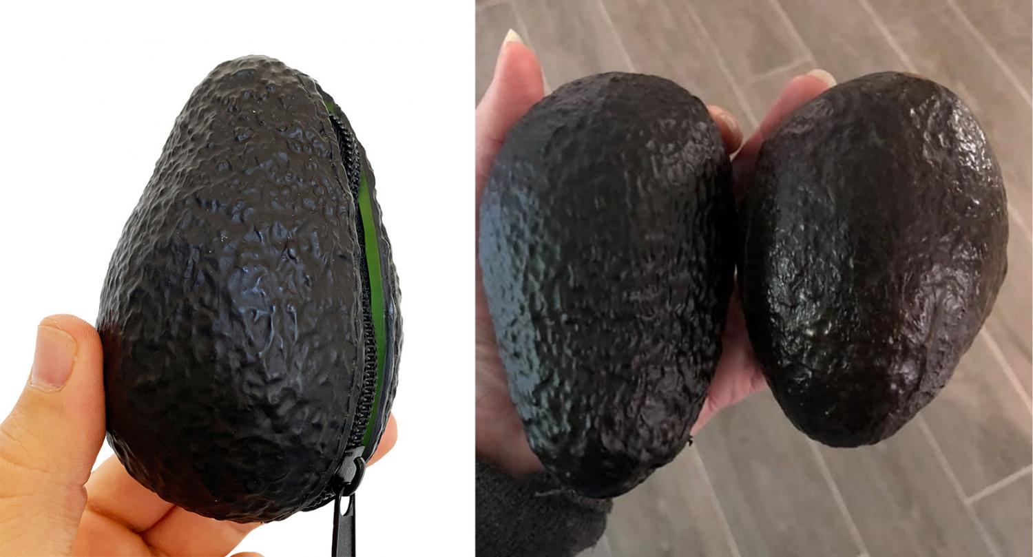 Realistic avocado coin online purse