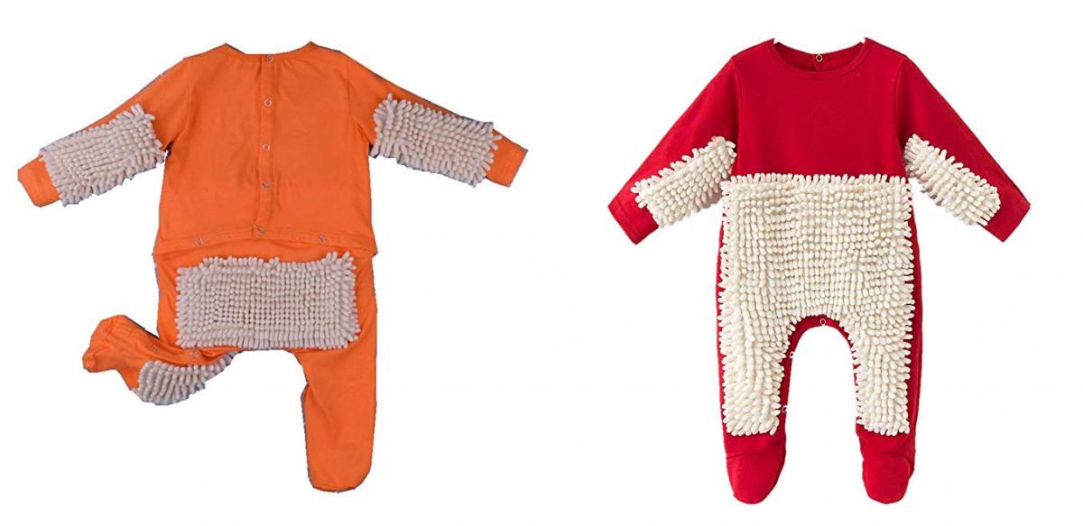 Baby Mop Onesie Lets Your Baby Help Sweep Your Floors While Crawling