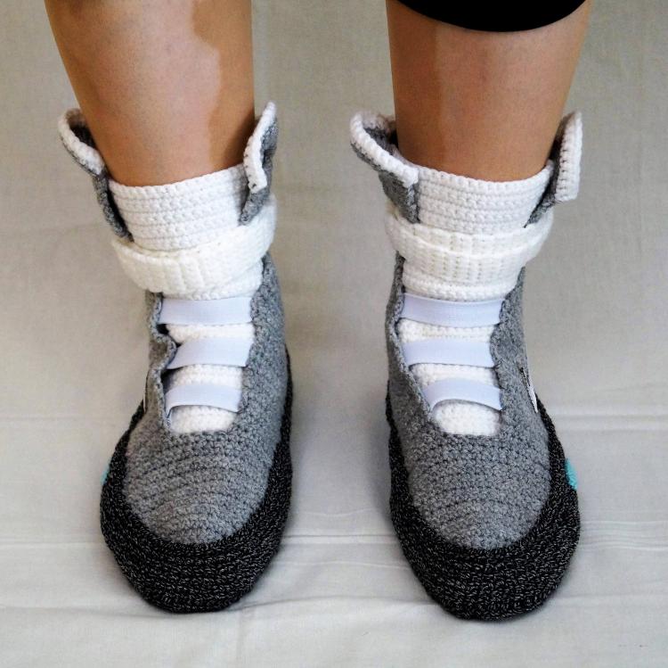 back to the future knitted slippers